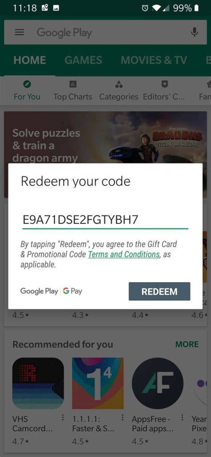 How do I redeem a digital copy on Google Play?