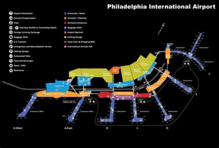 Which terminal in Philadelphia is for international flights?