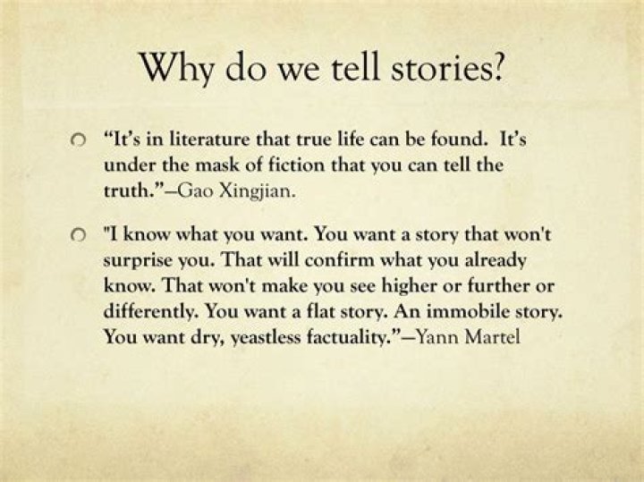 Why do people tell stories?